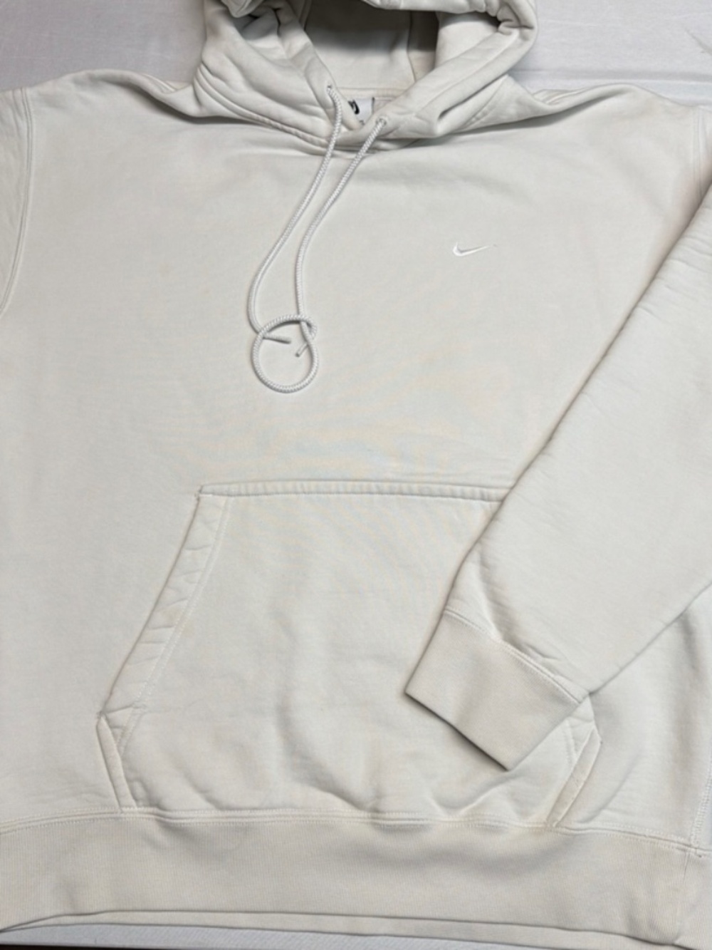 Nike Sportswear Solo Swoosh Men's Fleece Hoodie Medium Tall Phantom White